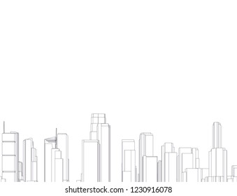 city buildings and skyscrapers