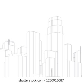 city buildings and skyscrapers