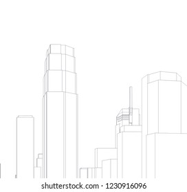 city buildings and skyscrapers