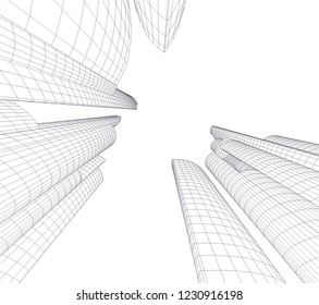 city buildings and skyscrapers
