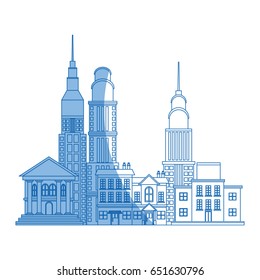 city buildings and skyscrapers of urban skyline business apartment commercial