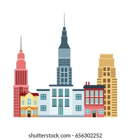 city buildings and skyscrapers of urban skyline business apartment commercial