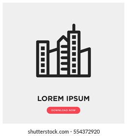 City buildings vector icon, real estate symbol. Modern, simple flat vector illustration for web site or mobile app