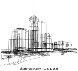 city buildings vector illustration