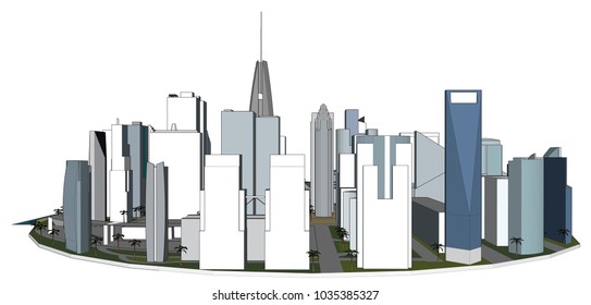 city buildings vector illustration