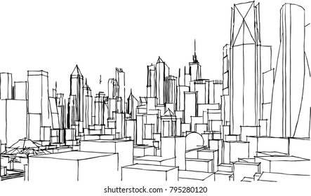 city buildings vector illustration