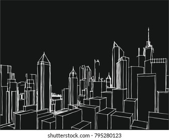city buildings vector illustration