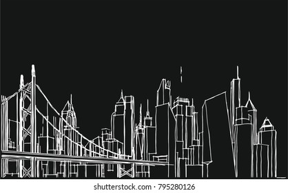 city buildings vector illustration