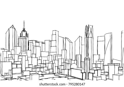 city buildings vector illustration