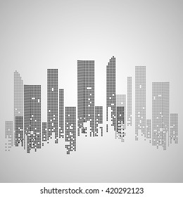 city buildings. vector illustration. skyscrapers silhouette