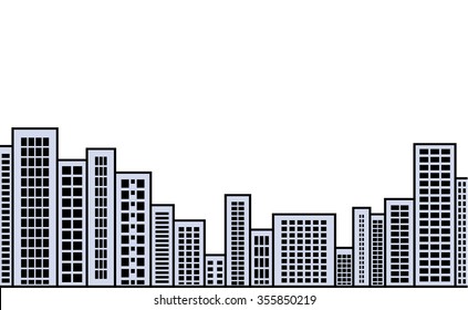 Modern Architecture Buildings City Concept Sketch Stock Illustration ...