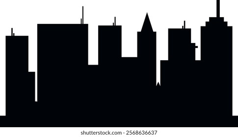 City Built Structure Silhouette Illlustration