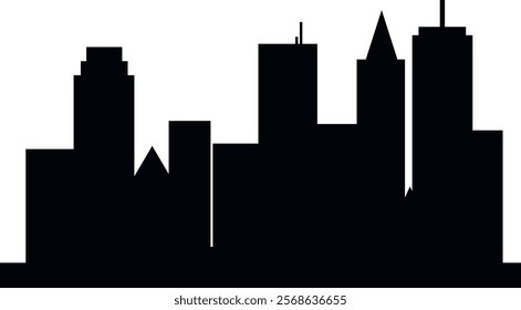 City Built Structure Silhouette Illlustration