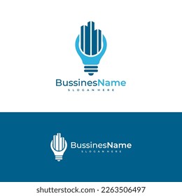 Plantilla vectorial del logotipo del bulbo de la ciudad. Conceptos de diseño del logotipo de Creative Bulb
