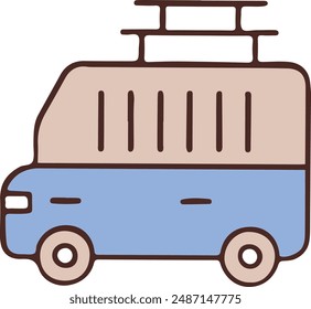city bus color vector illustration