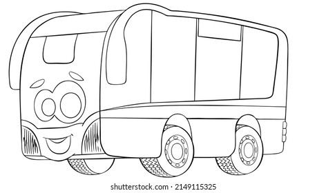 Stadtbus. Element zum Färben der Seite. Cartoon-Stil.