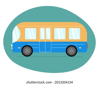 City bus in flat style.Isolated image on a white background. Vector illustration for print and web.