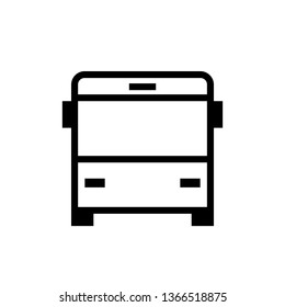 City bus front view icon. Clipart image isolated on white background