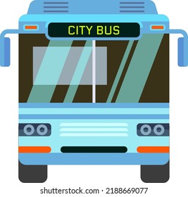 City bus front view. Public urban transport