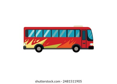 A city bus with a graffiti-style paint job vector image art work 