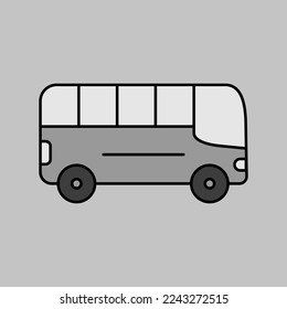 City bus grayscale vector icon. Graph symbol for travel and tourism web site and apps design, logo, app, UI