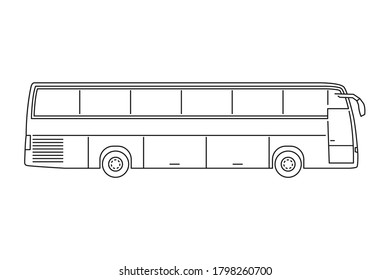 City Bus Icon Black Line Web Stock Vector (Royalty Free) 1798260700 ...