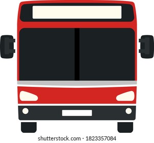 City Bus Icon. Flat Color Design. Vector Illustration.