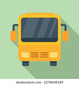 City bus icon flat vector. Airport trasfer. Trip traffic