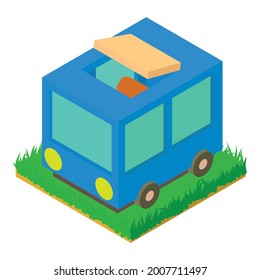 City bus icon isometric vector. Public transport. Passenger transport