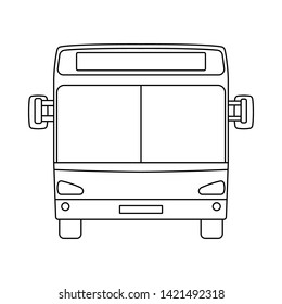 City Bus Icon. Outline Simple Design. Vector Illustration.