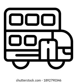 City bus icon. Outline city bus vector icon for web design isolated on white background
