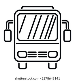 City bus icon outline vector. Airport trasfer. Trip traffic