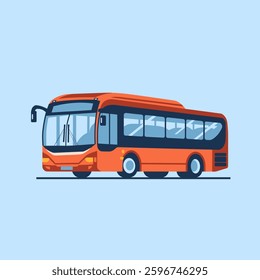 A city bus, isolated on a plain background, designed for public transportation with a spacious interior and multiple passenger doors for efficient commuting.