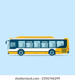 A city bus, isolated on a plain background, designed for public transportation with a spacious interior and multiple passenger doors for efficient commuting.