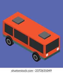 city bus isometric test vector design illustration