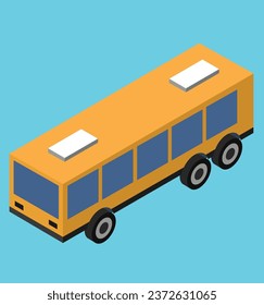 city bus isometric test vector design illustration