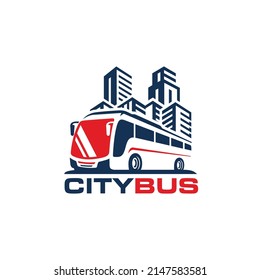 City bus logo design vector