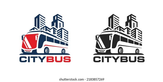 City bus logo design vector