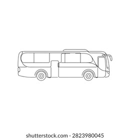 City Bus One Line Art Illustration Design