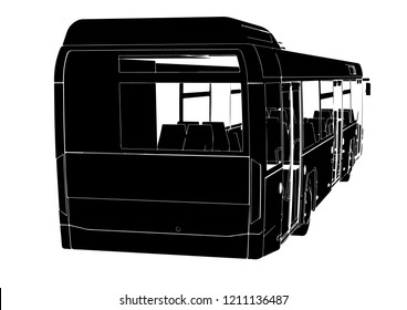 city bus silhouette vector