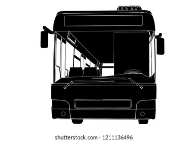 city bus silhouette vector