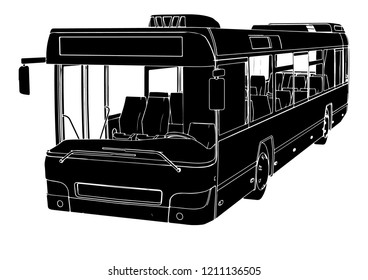 city bus silhouette vector