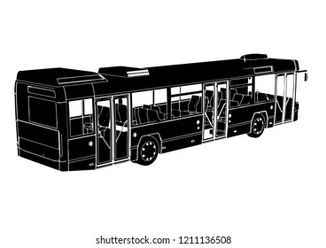 city bus silhouette vector