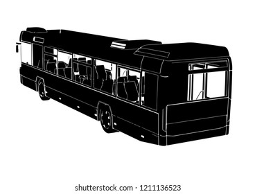 city bus silhouette vector
