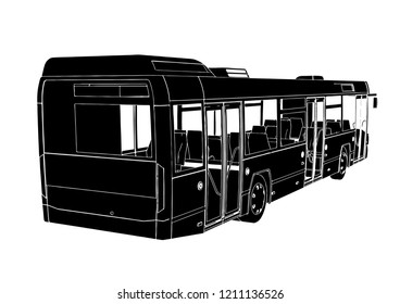 city bus silhouette vector