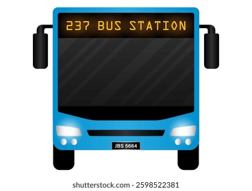 City Bus. Smart Bus. Transportation Bus. Vector Illustration.