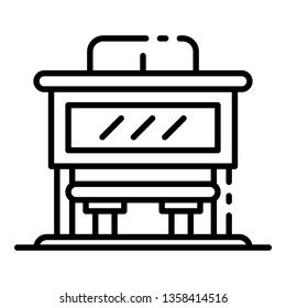 City bus station icon. Outline city bus station vector icon for web design isolated on white background