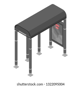 City bus stop icon. Isometric of city bus stop vector icon for web design isolated on white background