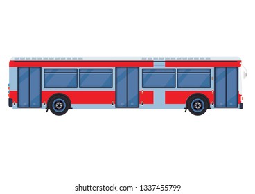 City Bus template isolated on white background. Urban transport. Vector.