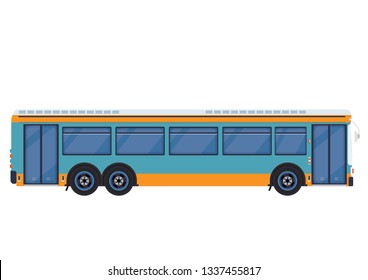 City Bus template isolated on white background. Urban transport. Vector.